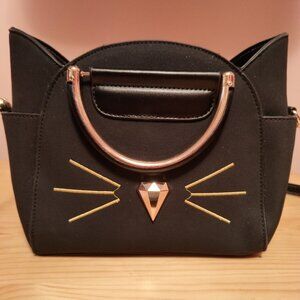 Cute Black Cat Face Crossbody Purse Novelty Kawaii Mini Handbag